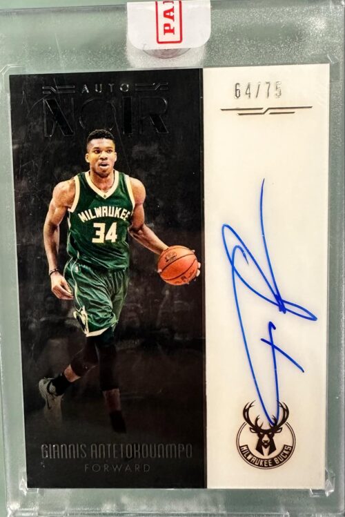 2016-17 Panini Noir Giannis Antetokounmpo auto /75