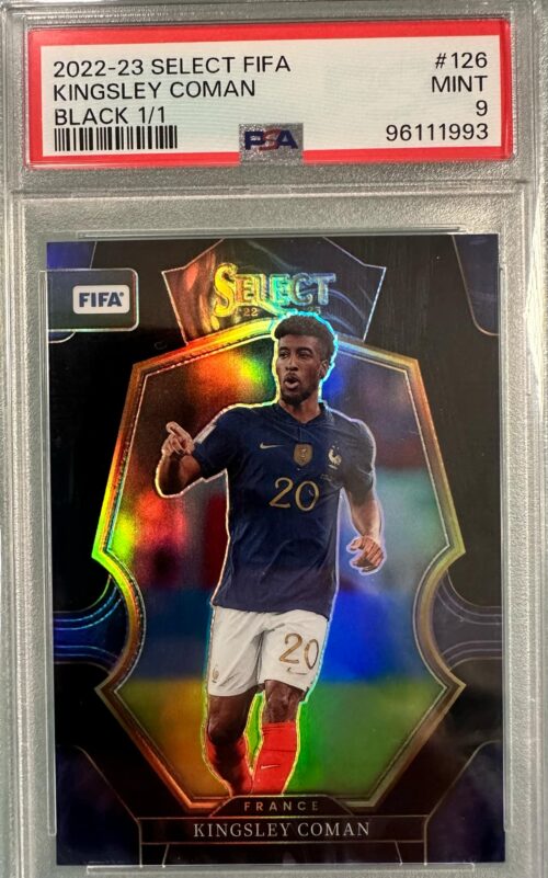 2022-23 Select Panini FIFA Kingsley Coman Black 1/1 PSA9