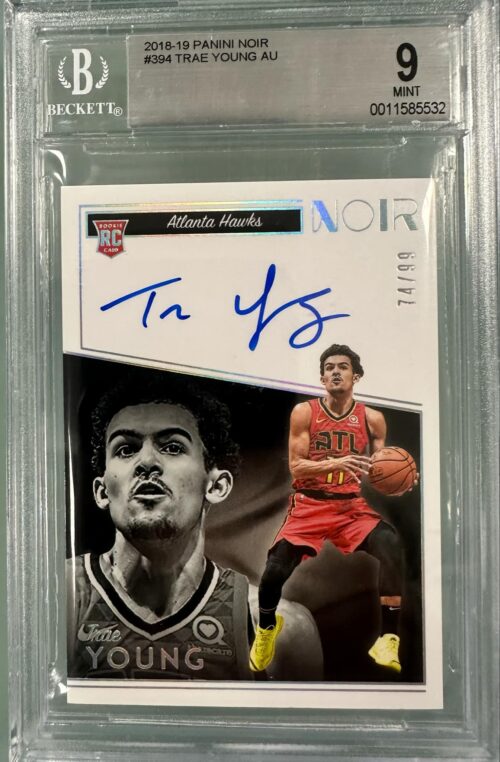 2018-19 Panini Noir Trae Young RC Auto /99 BGS9